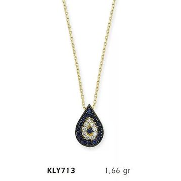 Harem Altın KLY713 14 Ayar Damla Nazar Boncuğu Altın Kolye