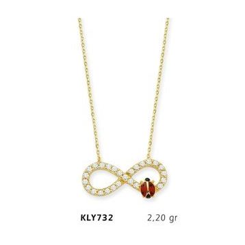 Harem Altın KLY732 14 Ayar Altın Uğur Böceği Sonsuzluk Kolye
