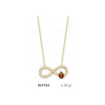 Harem Altın KLY732 14 Ayar Altın Uğur Böceği Sonsuzluk Kolye