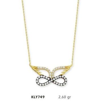 Harem Altın KLY749 14 Ayar Altın Melek Kanadı Sonsuzluk Kolye