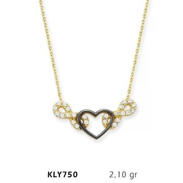 Harem Altın KLY750 14 Ayar Kalp Sonsuzluk Altın Kolye