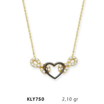 Harem Altın KLY750 14 Ayar Kalp Sonsuzluk Altın Kolye