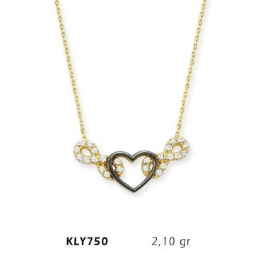 Harem Altın KLY750 14 Ayar Kalp Sonsuzluk Altın Kolye