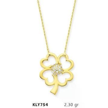 Harem Altın KLY754 14 Ayar Yonca Altın Kolye