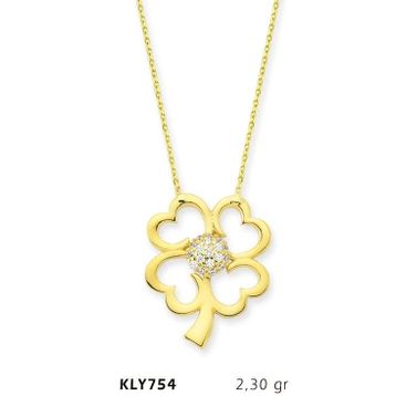 Harem Altın KLY754 14 Ayar Yonca Altın Kolye