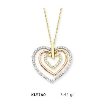 Harem Altın KLY760 14 Ayar Altın Üç Kalp Kolye