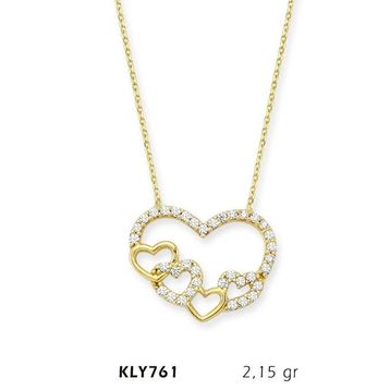 Harem Altın KLY761 14 Ayar Atın Mini Kalpler Kolyesi