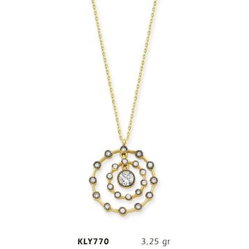 Harem Altın KLY770 14 Ayar Taşlı Çember Altın Kolye