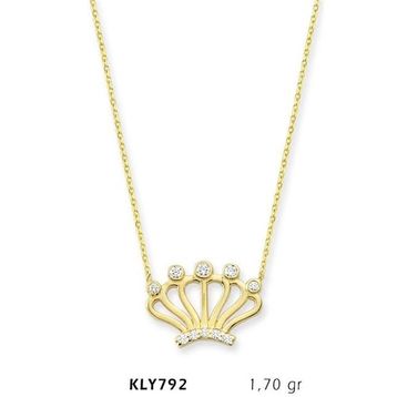 Harem Altın KLY792 14 Ayar Kral Tacı Altın Kolye
