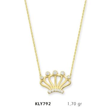 Harem Altın KLY792 14 Ayar Kral Tacı Altın Kolye