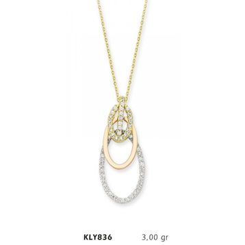 Harem Altın KLY836 14 Ayar Altın Oval Kolye