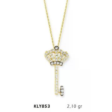 Harem Altın KLY853 14 Ayar Kral Taçlı Anahtar Altın Kolye
