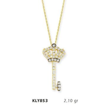 Harem Altın KLY853 14 Ayar Kral Taçlı Anahtar Altın Kolye