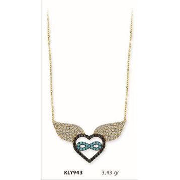 Harem Altın KLY943 14 Ayar Altın Kanatlı Kalp Kolye