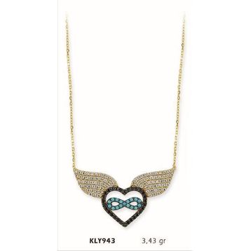 Harem Altın KLY943 14 Ayar Altın Kanatlı Kalp Kolye
