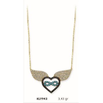 Harem Altın KLY943 14 Ayar Altın Kanatlı Kalp Kolye