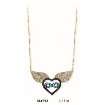 Harem Altın KLY943 14 Ayar Altın Kanatlı Kalp Kolye