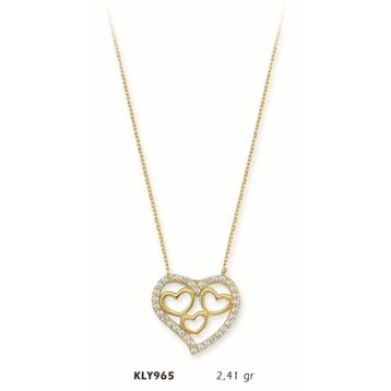 Harem Altın KLY965 14 Ayar Altın Kalp Kolye