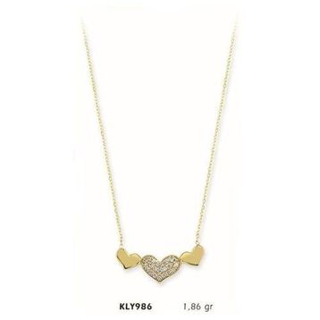 Harem Altın KLY986 14 Ayar Altın Sıra Kalp Kolye