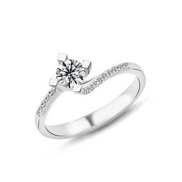 Harem Altın PR18 0.44 ct F Renk Hrd Sertifikalı Pırlanta Tektaş Yüzük