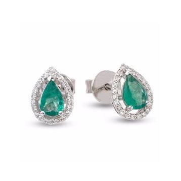 Harem Altın RTK15 0.96 ct Zümrüt Pırlanta Küpe