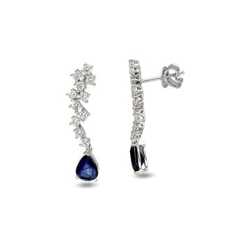 Harem Altın RTK17 3.48 ct Safir Pırlanta Küpe