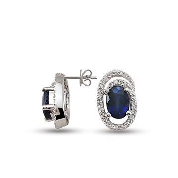 Harem Altın RTK19 1.10 ct Safir Pırlanta Küpe