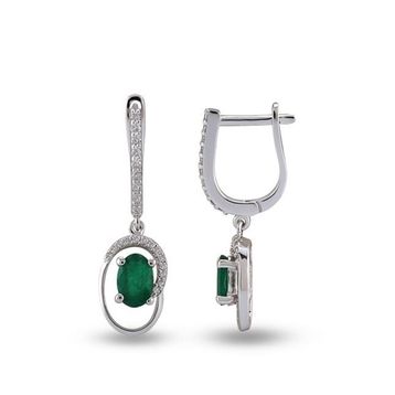 Harem Altın RTK22 0.96 ct Zümrüt Pırlanta Küpe