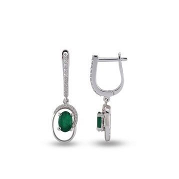 Harem Altın RTK22 0.96 ct Zümrüt Pırlanta Küpe
