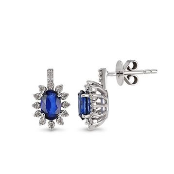 Harem Altın RTK28 1.06 ct Safir Pırlanta Küpe