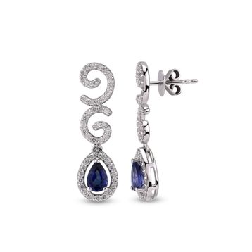 Harem Altın RTK33 1.59 ct Safir Pırlanta Küpe