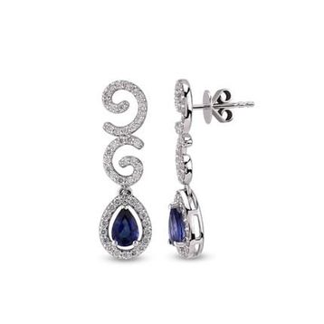 Harem Altın RTK33 1.59 ct Safir Pırlanta Küpe