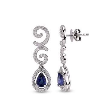 Harem Altın RTK33 1.59 ct Safir Pırlanta Küpe
