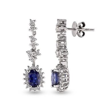Harem Altın RTK38 1.74 ct Safir Pırlanta Küpe