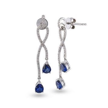 Harem Altın RTK39 1.64 ct Safir Pırlanta Küpe