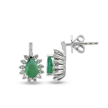 Harem Altın RTK45 0.66 ct Zümrüt Pırlanta Küpe