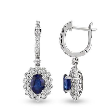 Harem Altın RTK47 3.26 ct Safir Pırlanta Küpe