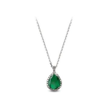 Harem Altın RTKL8 0.73 Ct Pırlanta Zümrüt Taşlı Altın Kolye