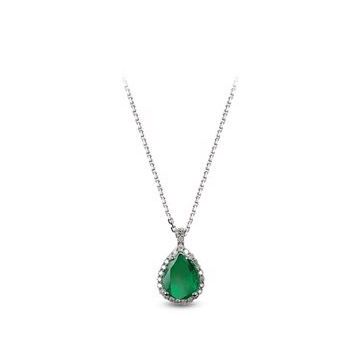 Harem Altın RTKL8 0.73 Ct Pırlanta Zümrüt Taşlı Altın Kolye