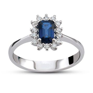 Harem Altın RTY22 Kadın 0.68 ct Pırlanta Safir Yüzük