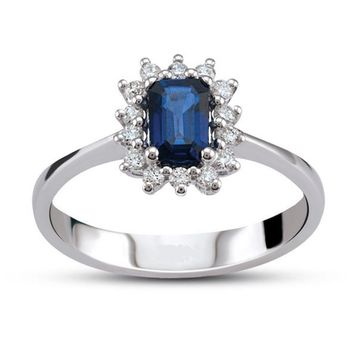 Harem Altın RTY22 Kadın 0.68 ct Pırlanta Safir Yüzük