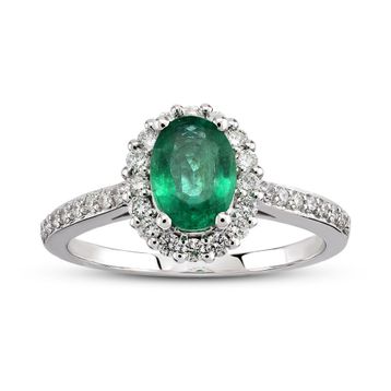 Harem Altın RTY31 0.93 Ct Pırlanta Zümrüt Yüzük