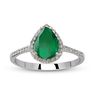 Harem Altın RTY5 0.78 Ct Pırlanta Zümrüt Yüzük