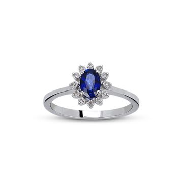 Harem Altın RTY7 Kadın 0.52 ct Pırlanta Safir Yüzük