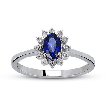 Harem Altın RTY7 Kadın 0.52 ct Pırlanta Safir Yüzük