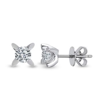 Harem Altın TKPE1 0.08 ct Tektaş Badem Tırnak Pırlanta Küpe