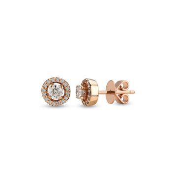 Harem Altın TKPE11 0.24 ct Etrafı Taşlı Tektaş Pırlanta Küpe
