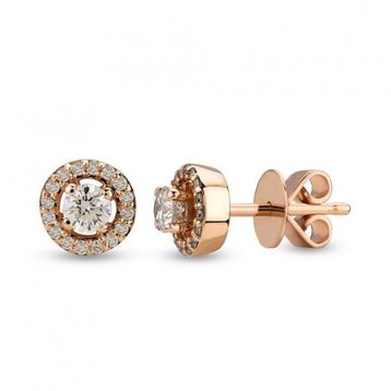 Harem Altın TKPE11 0.24 ct Etrafı Taşlı Tektaş Pırlanta Küpe