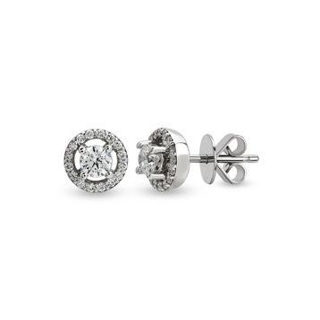 Harem Altın TKPE11 0.24 ct Etrafı Taşlı Tektaş Pırlanta Küpe