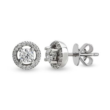 Harem Altın TKPE11 0.24 ct Etrafı Taşlı Tektaş Pırlanta Küpe